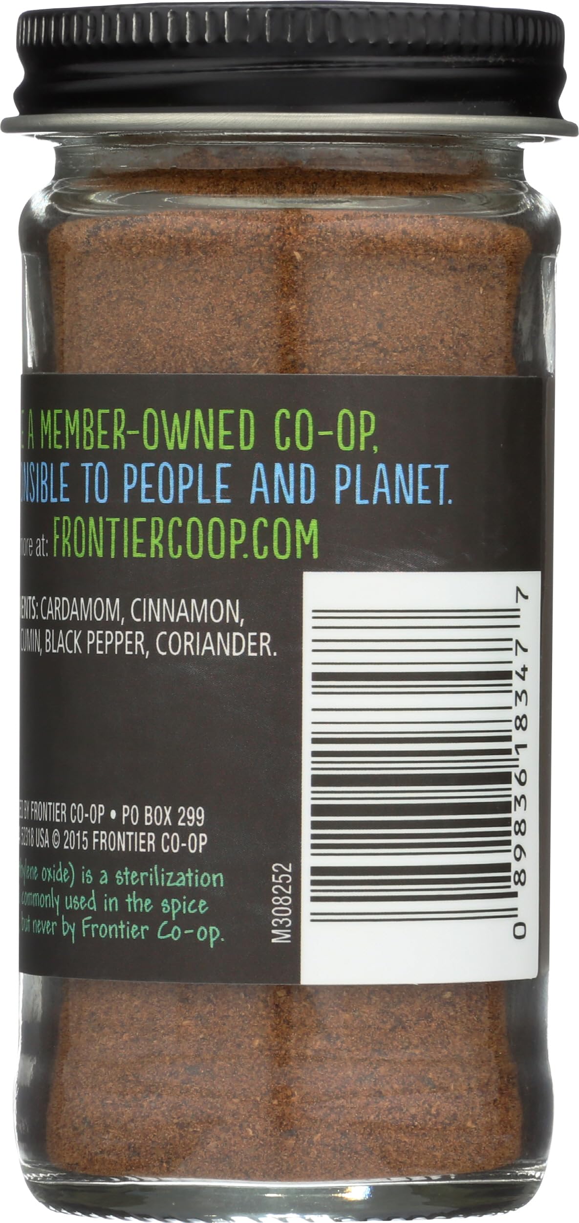 Frontier Garam Masala bottle pour showcases warm aroma ideal for curries.