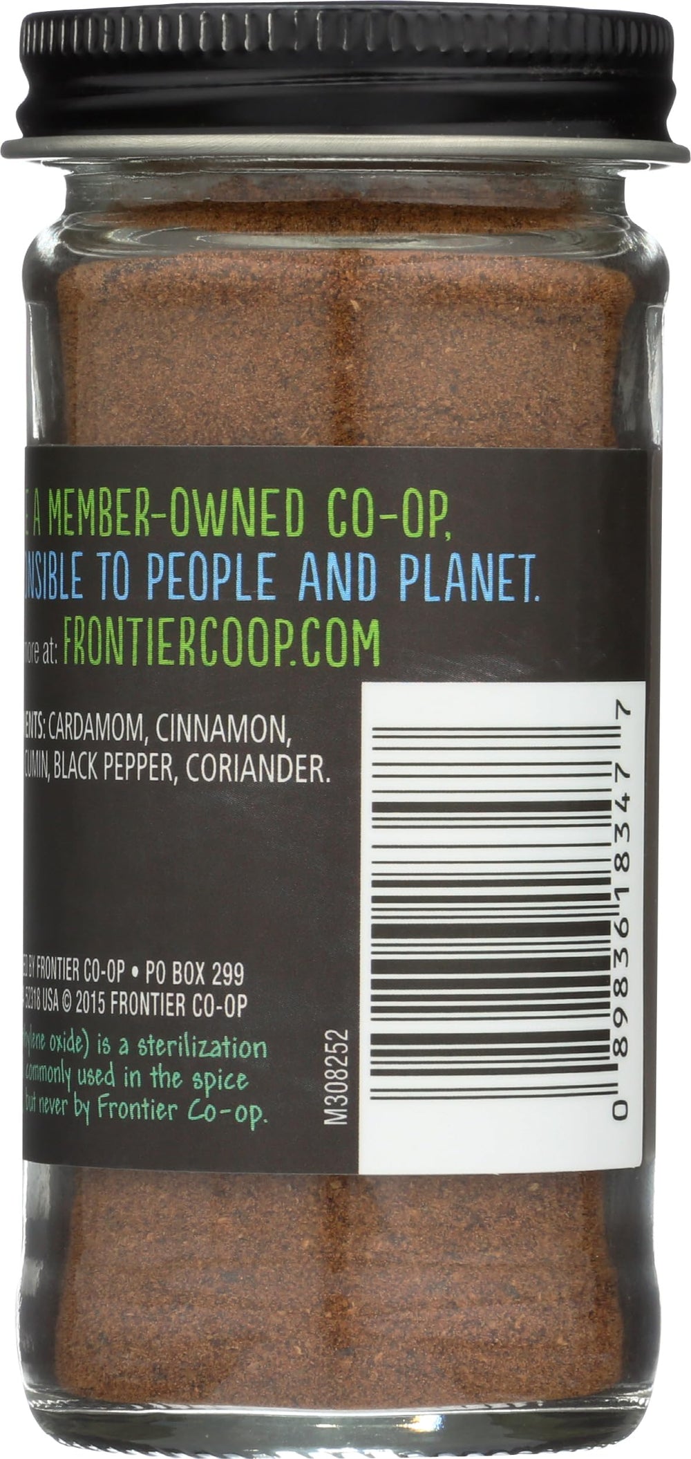 Frontier Garam Masala bottle pour showcases warm aroma ideal for curries.