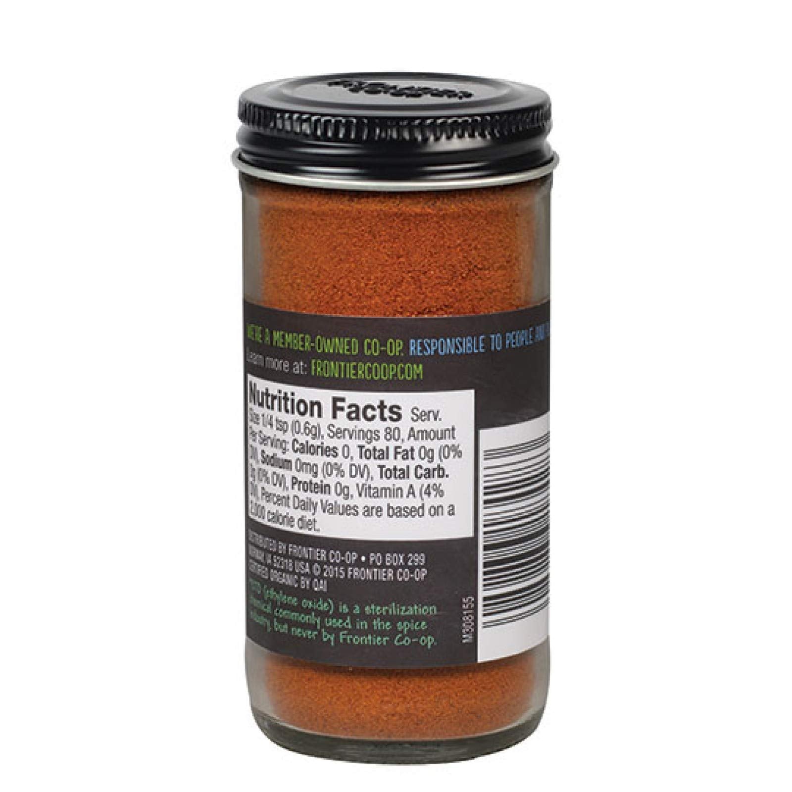Frontier Herb Organic Ground Cayenne Pepper packaging on a spice rack for everyday cooking.