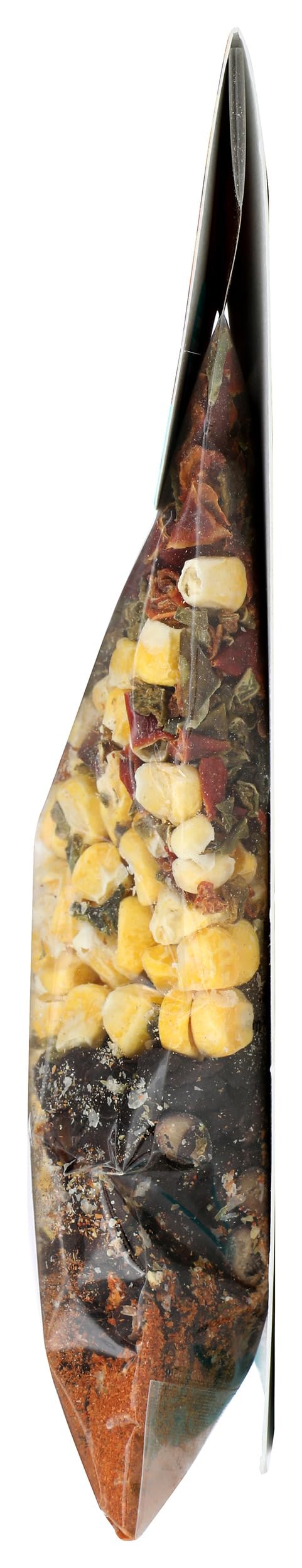 Frontier Soups Tortilla flavor on plate with garnishes suggesting rich taste.
