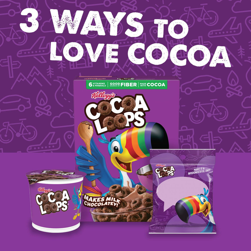 Froot Loops Cocoa Loops kids enjoy snack after school.