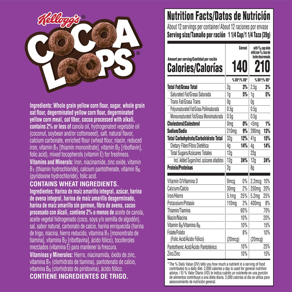 Froot Loops Cocoa Loops milk splash highlighting a chocolatey morning treat.