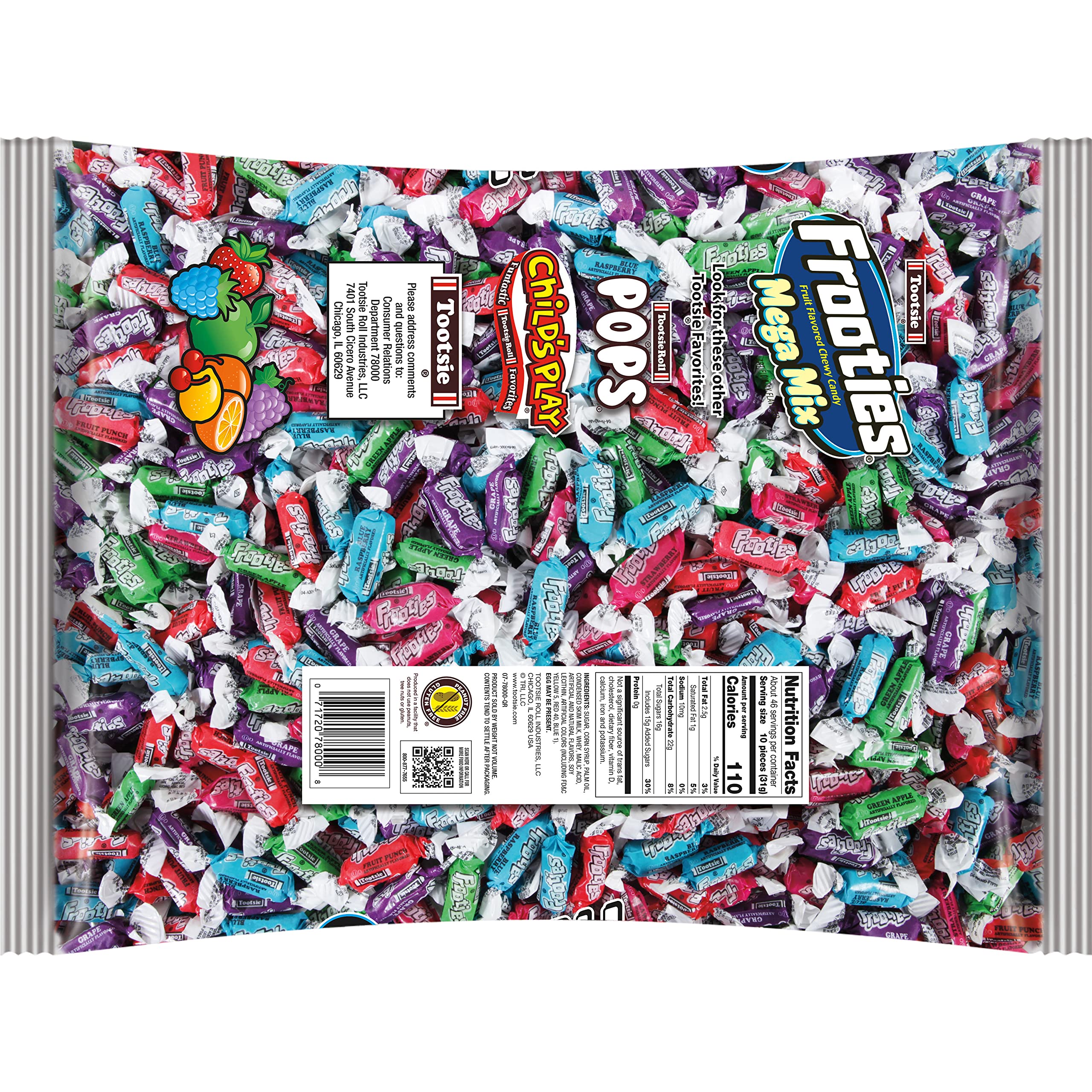 Frooties Mega Mix candies pouring from bag for easy self-serve treat.