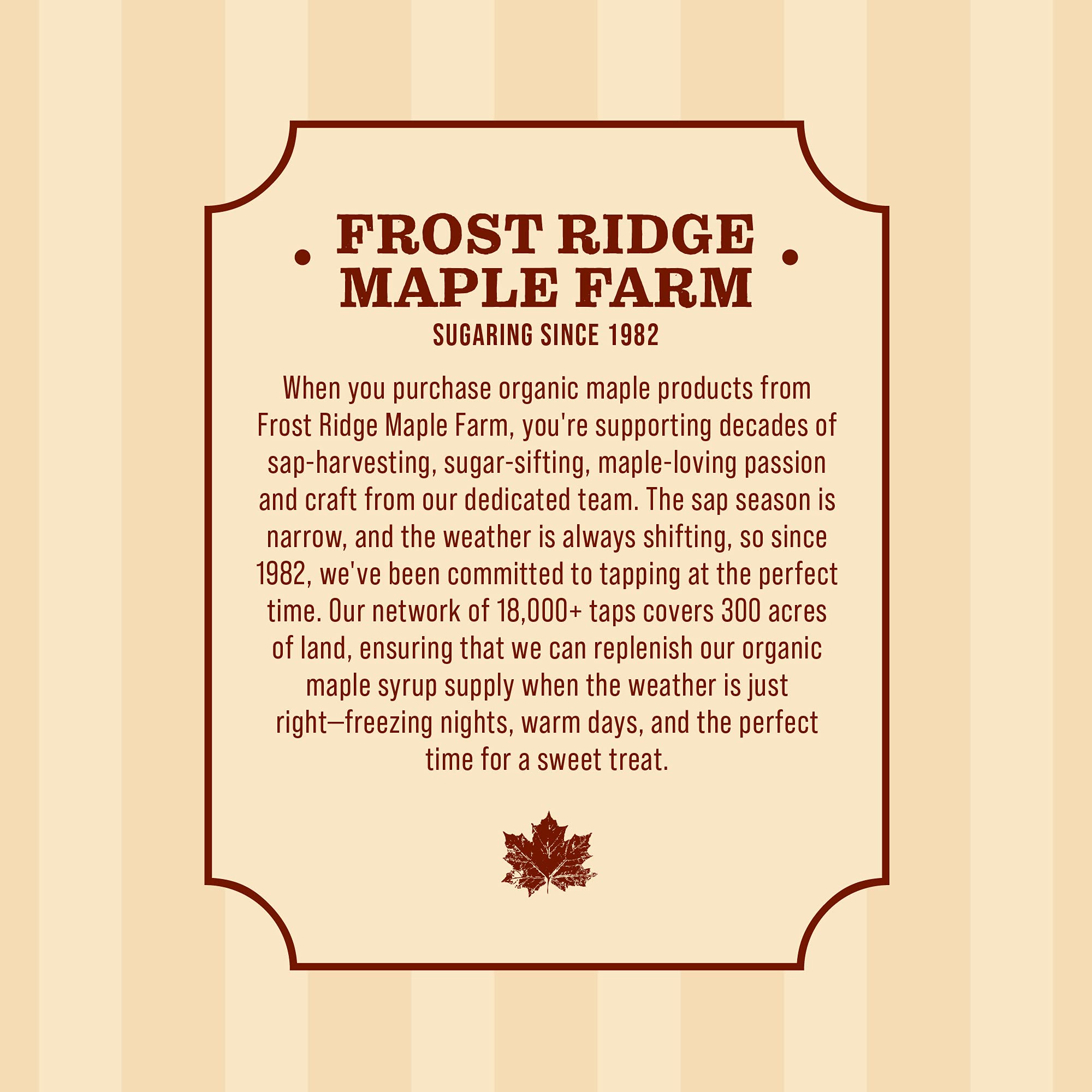 Frost Ridge maple sugar sprinkled on a dish to inspire recipe ideas.