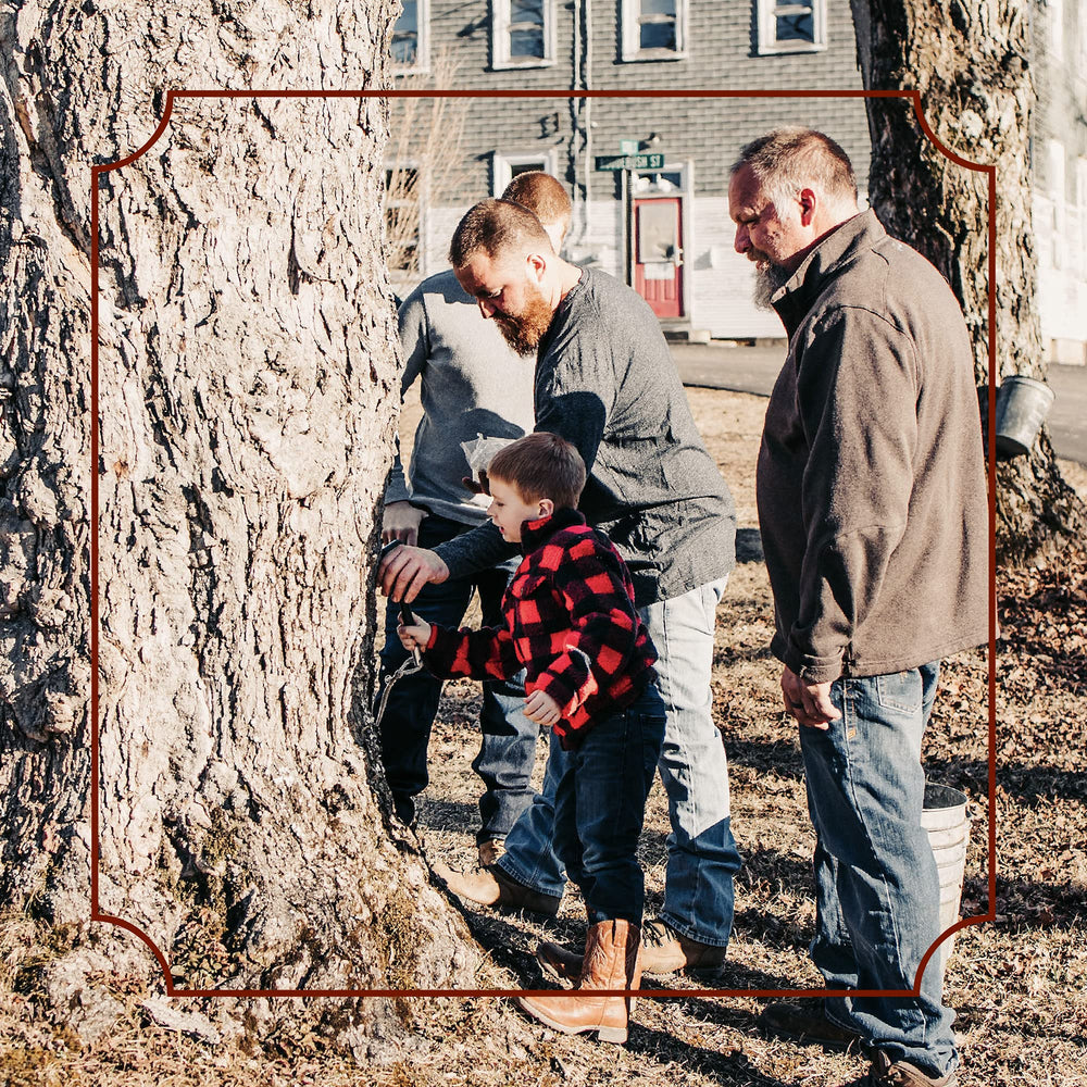 Frost Ridge sugarhouse scene highlights small-batch production and attention to quality.