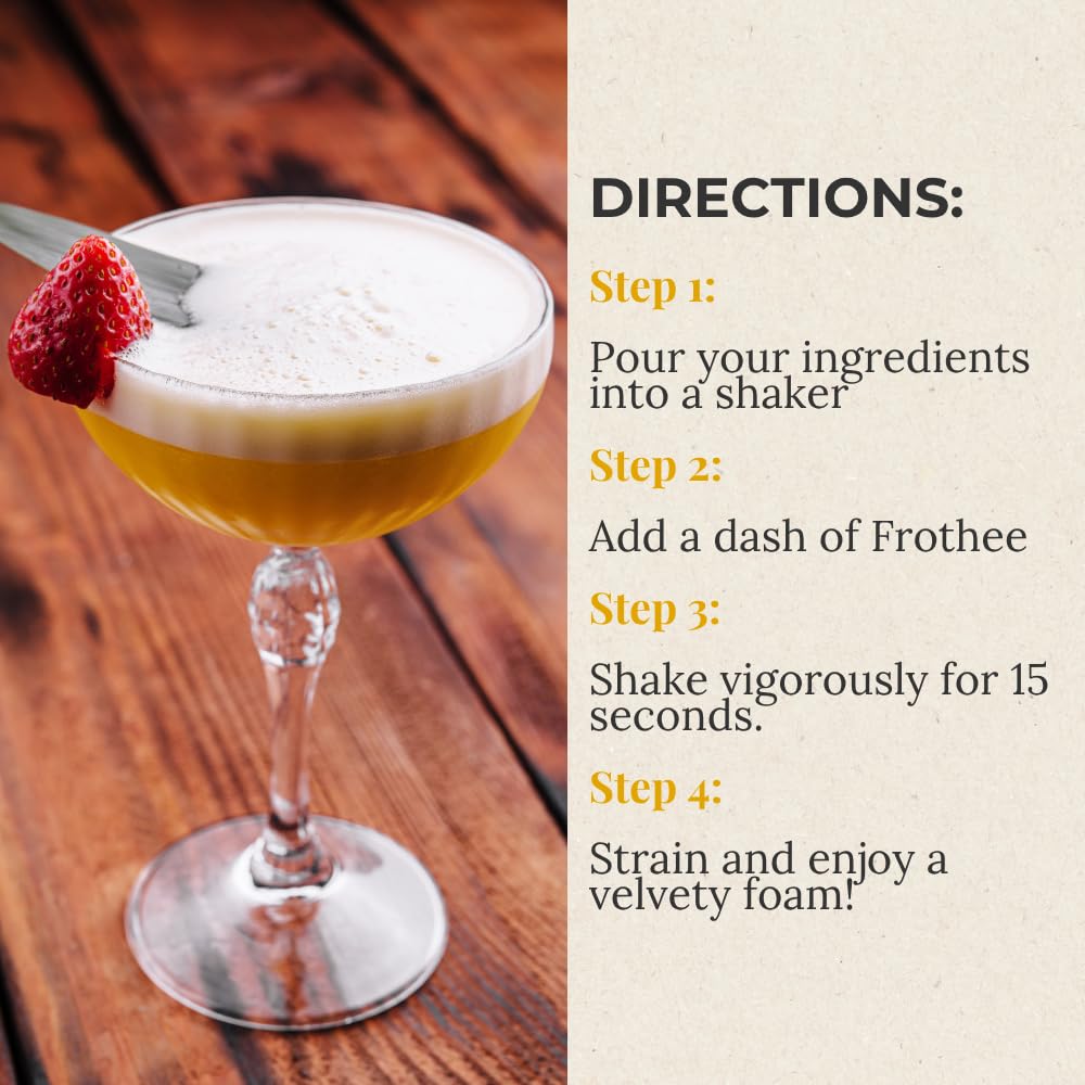 FROTHEE one-squeeze foam perfects sours and mocktails.