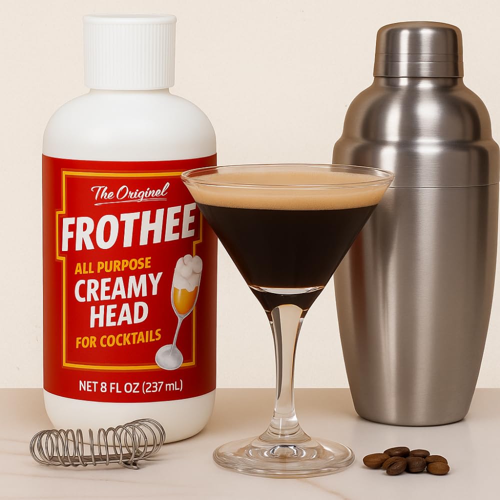 FROTHEE shake-and-pour-ready bottle delivers bar-quality foam.