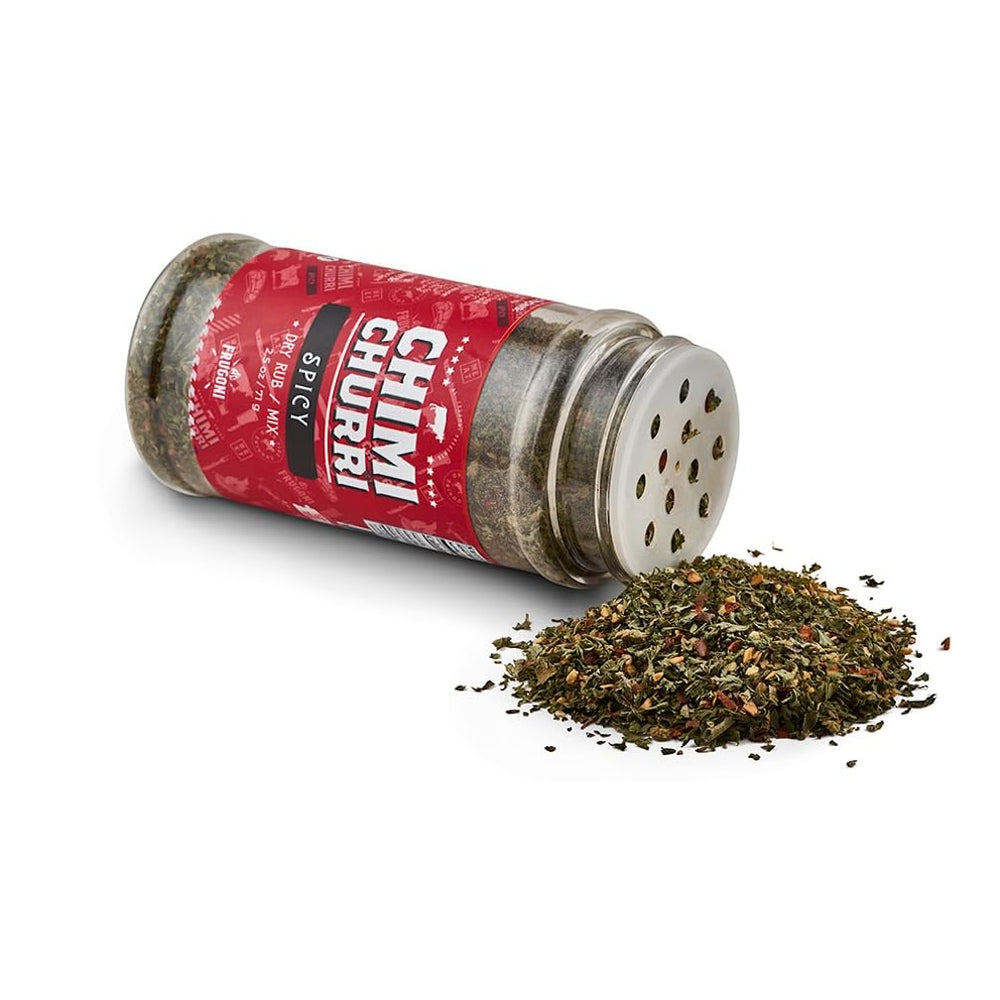 Frugoni Chimichurri Spicy used as a dry rub for meat.