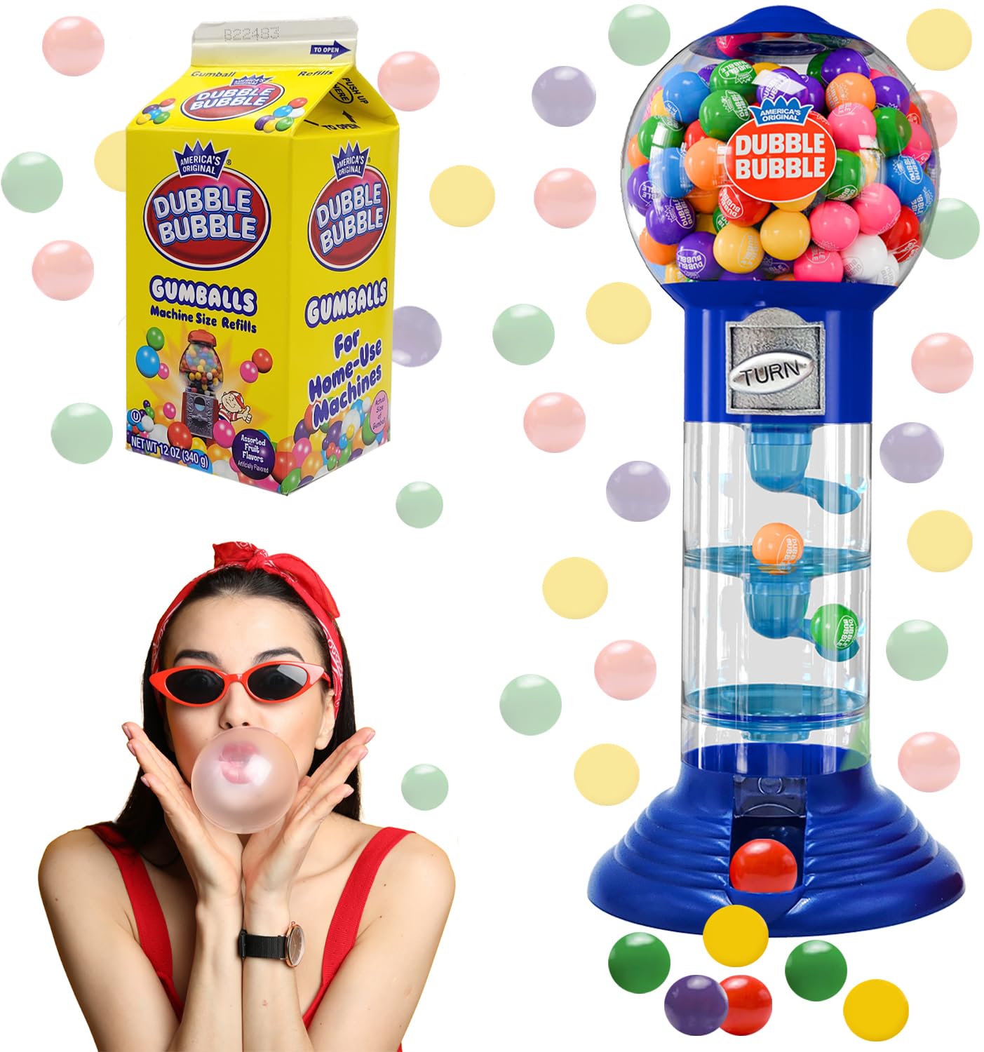 Fruidles 150-gumballs-pack showcases ready-to-serve flavors in vibrant colors