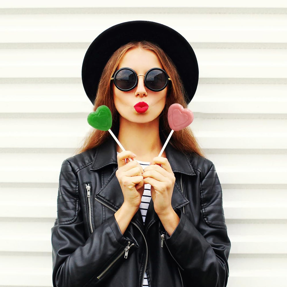 Fruidles blue heart lollipop adds a cool, refreshing note to desserts