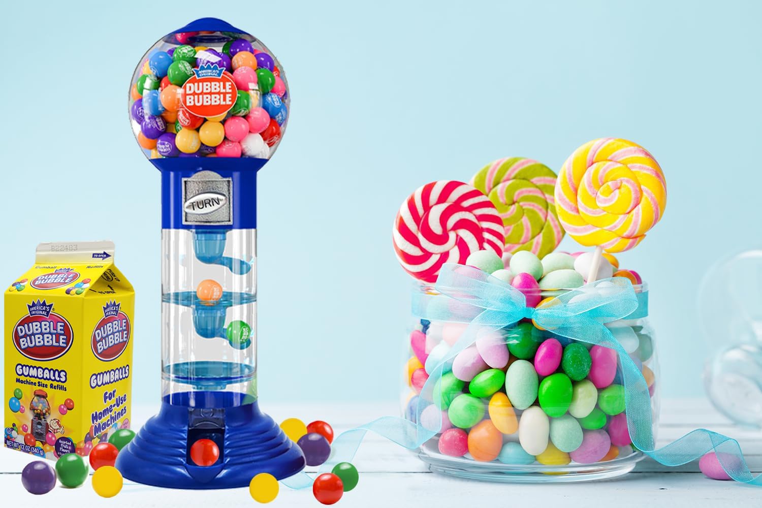 Fruidles bubble gum machine in kids room combines compact decor with play value