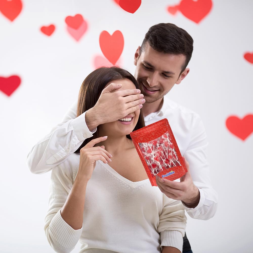 Fruidles red heart candies brighten events and party favors.