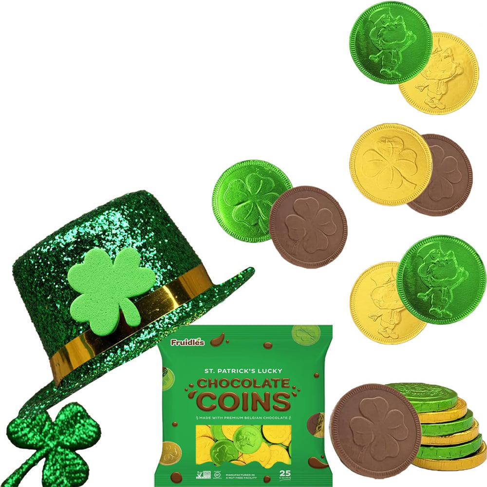 Fruidles gold and green coins enhance goody bags at events.