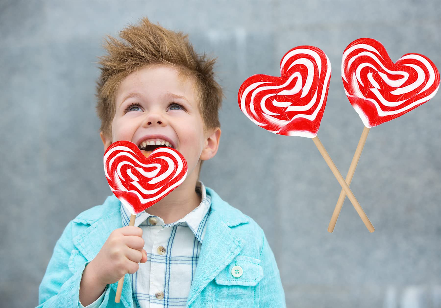 Fruidles bright swirl colors and heart shape boost festive appeal.