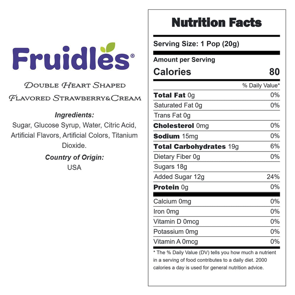 Fruidles heart-shaped lollies brighten party displays and dessert tables.
