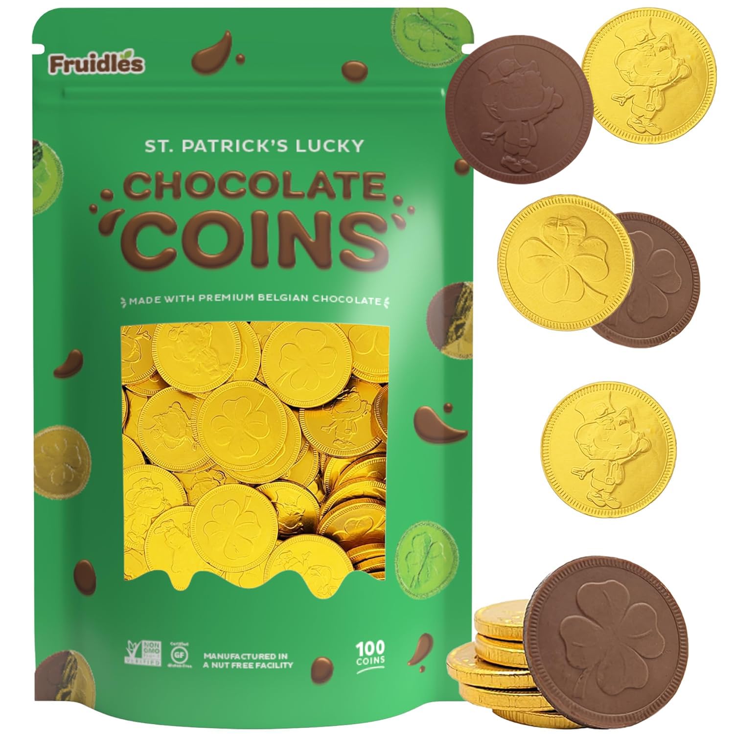 Fruidles gold design foil packaging highlights premium snack presentation.