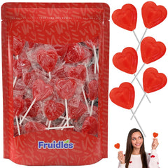 Fruidles Green Double Heart Lollipop refreshing color option for candy buffets