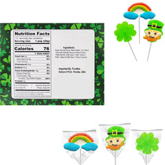 Fruidles Green Shamrock lollipop preview, vivid shamrock motif for classroom or party favors