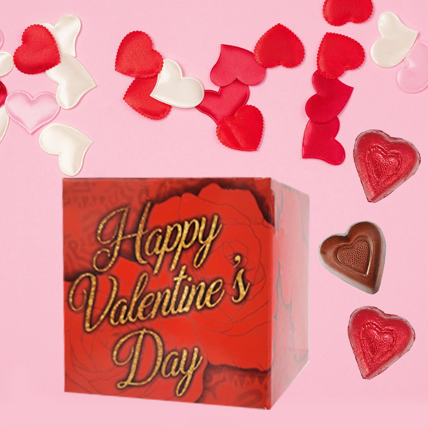 Fruidles party decorations with milk chocolate hearts enhance mood