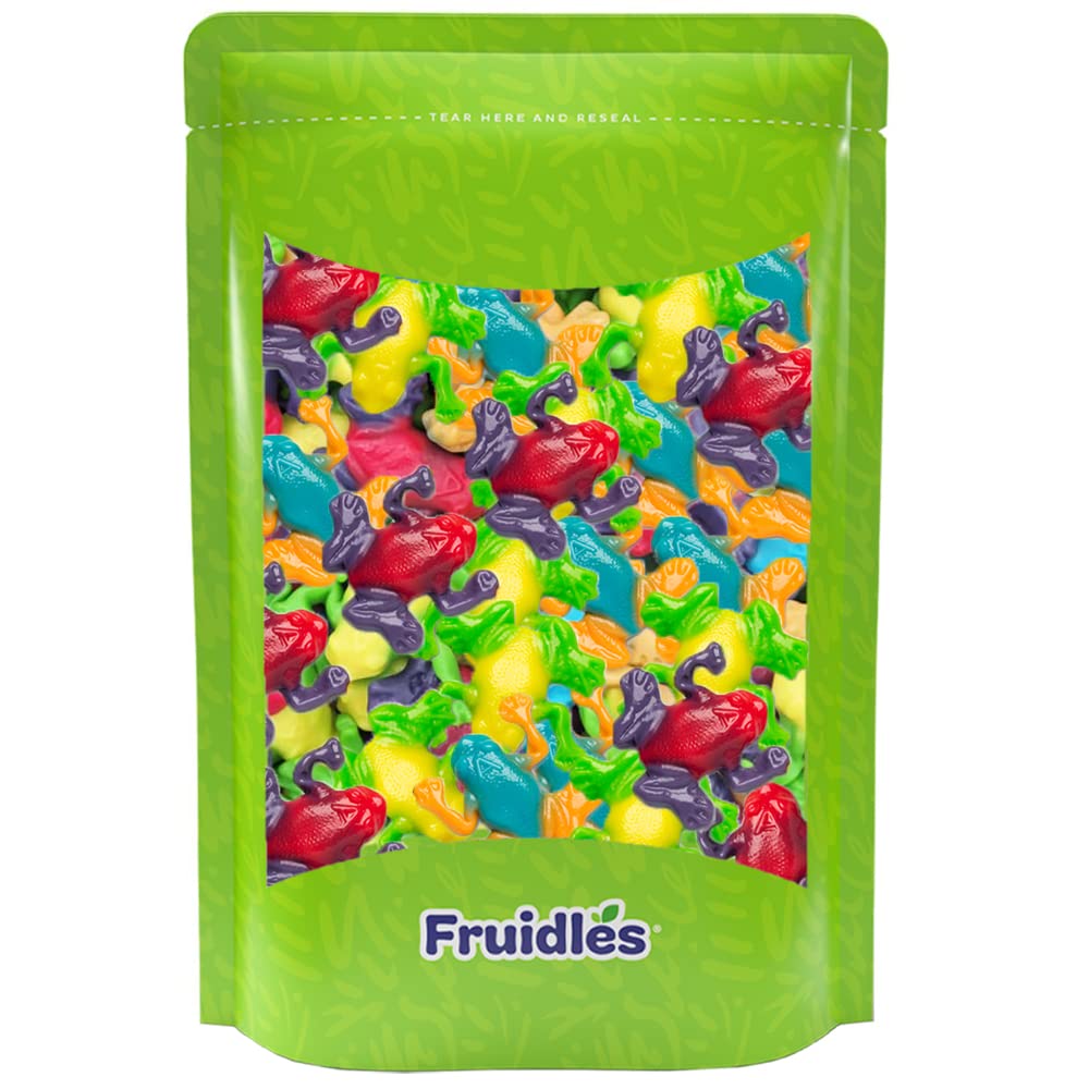 Fruidles Rainforest Gummi Frogs on a table ready to pack for lunchboxes.