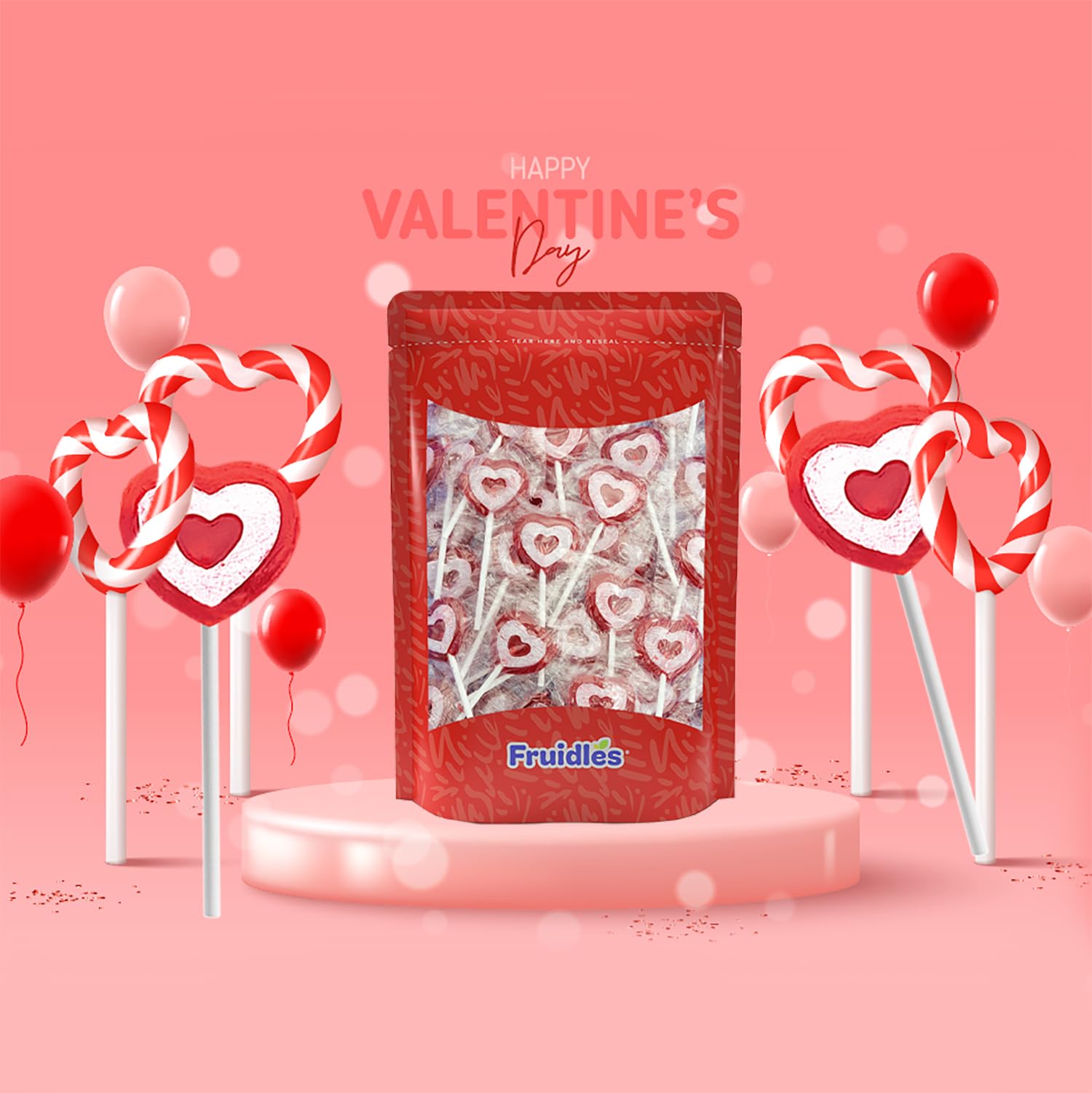 Individually wrapped Fruidles lollipops for easy sharing at events.