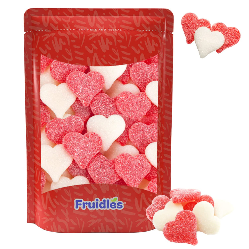 Fruidles Sanded Gummi Hearts pack front view for allergy-friendly snacking.