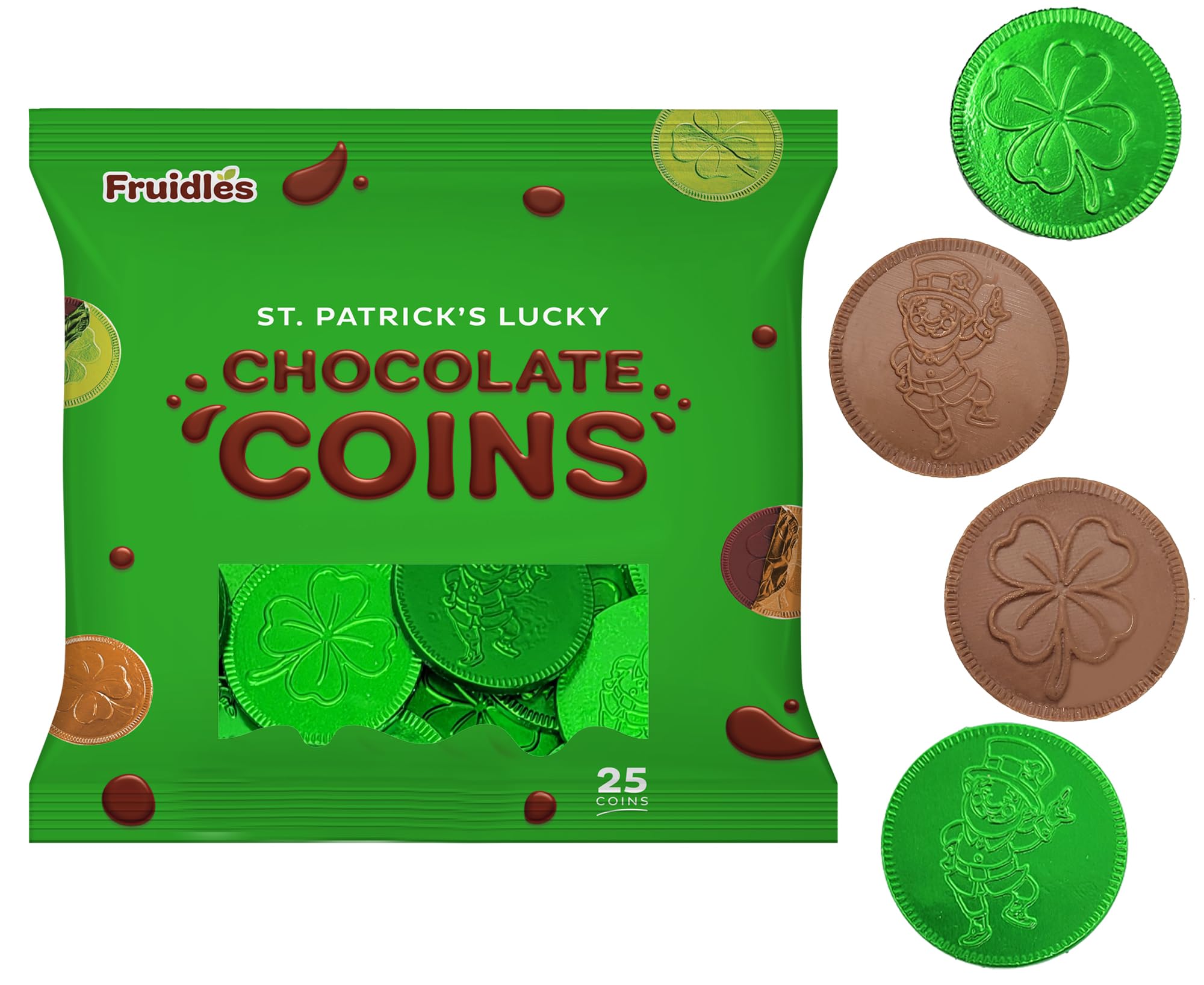 Fruidles shamrock coins used in goody bags for party favors.