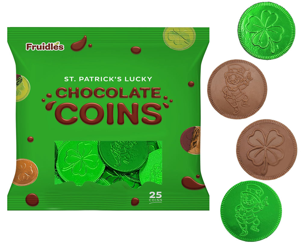 Fruidles shamrock coins used in goody bags for party favors.