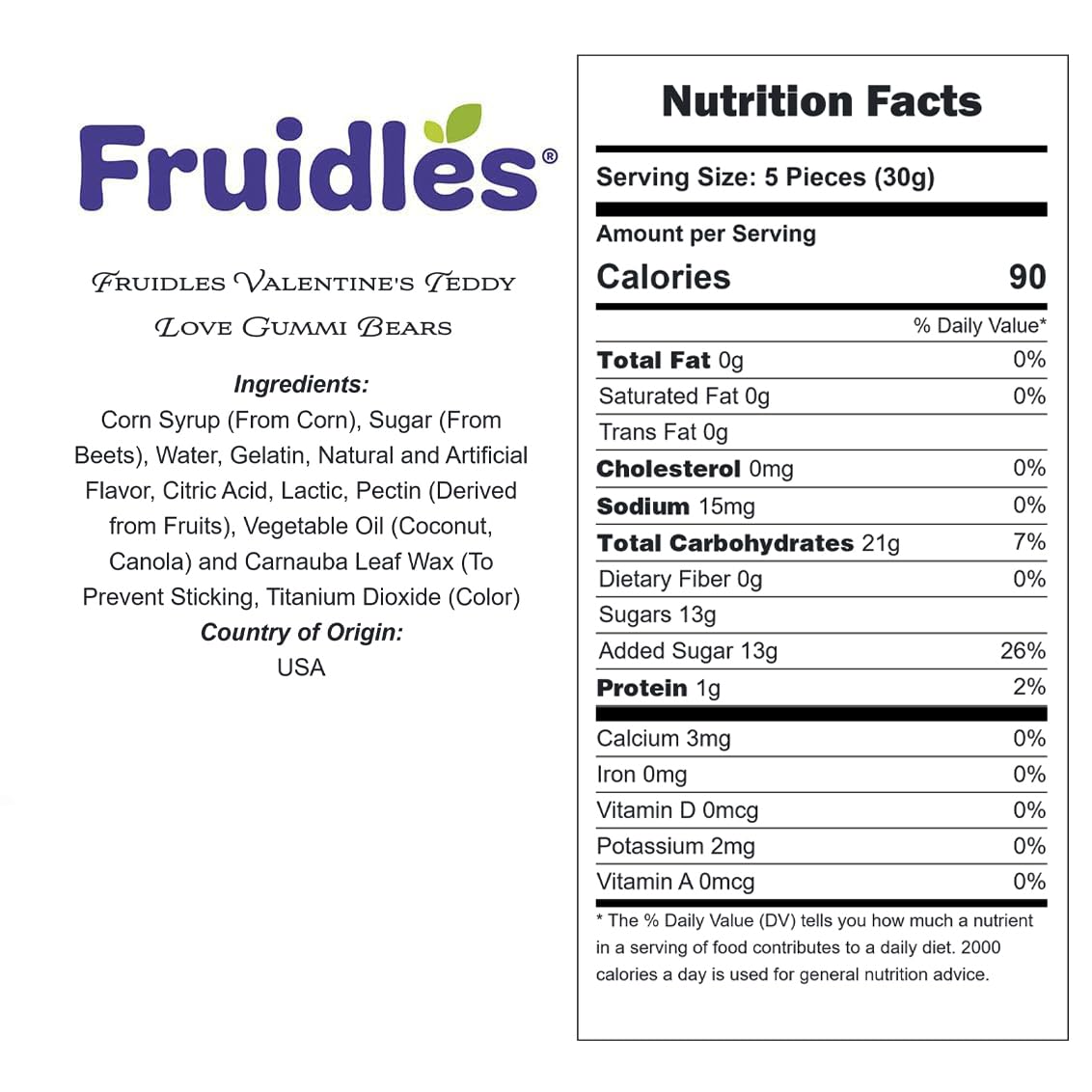 Fruidles Teddy Love Gummi Bears Pineapple Lemon Lime for party favors and sweetness.