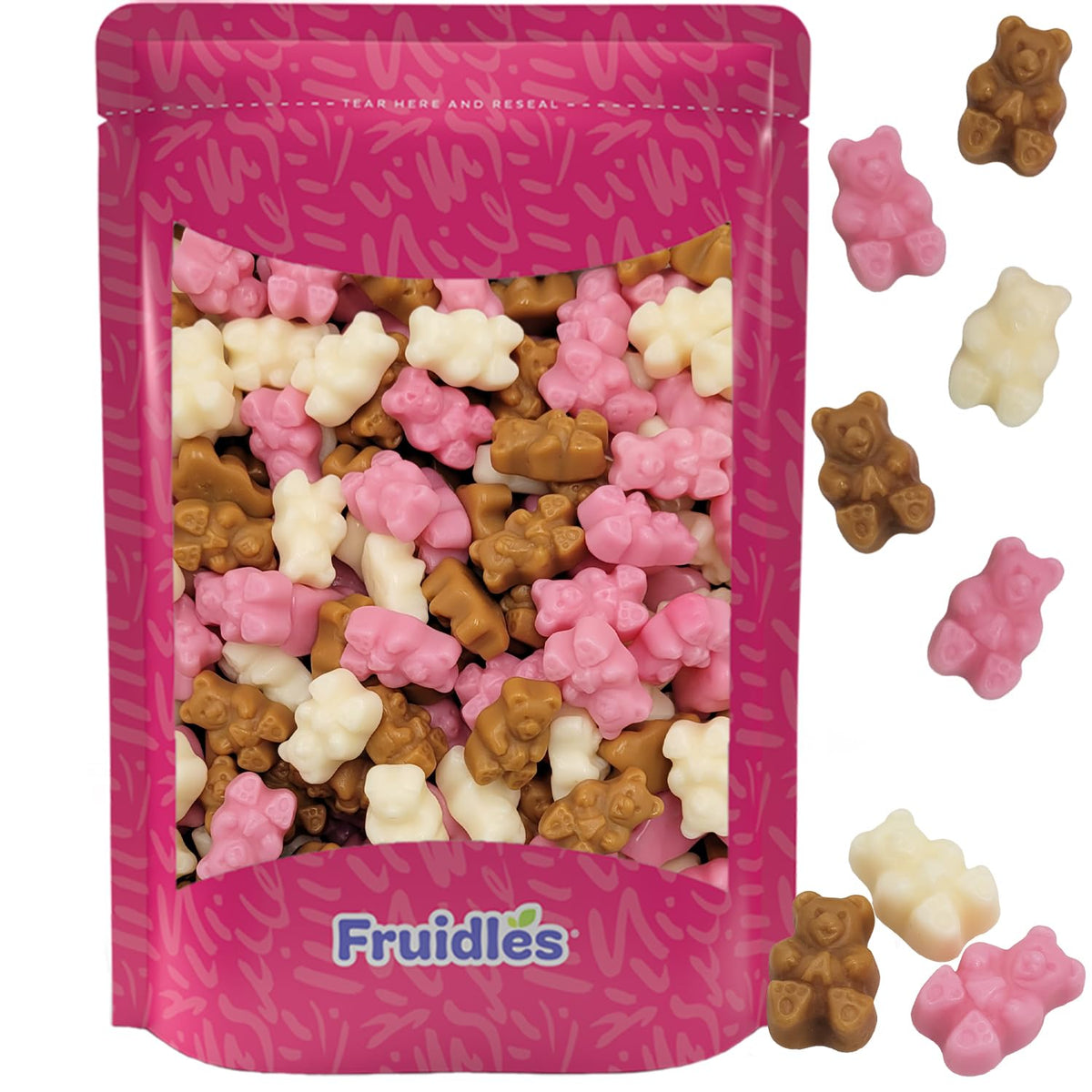 Fruidles Teddy Love Gummi Bears Watermelon for playful snacking and sharing.