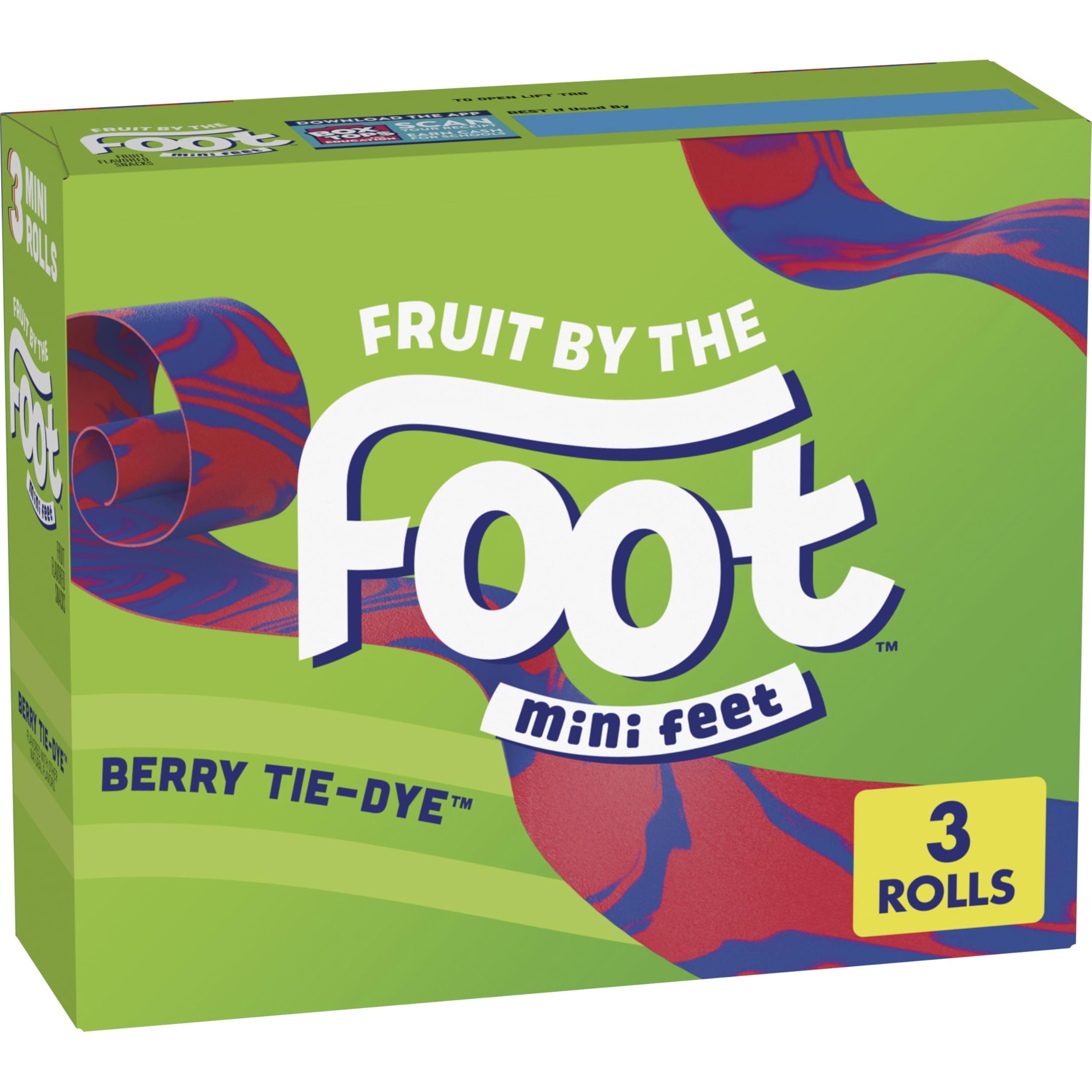 Fruit by the Foot Berry Tie-Dye Mini Feet coil for a playful, kid-friendly snack
