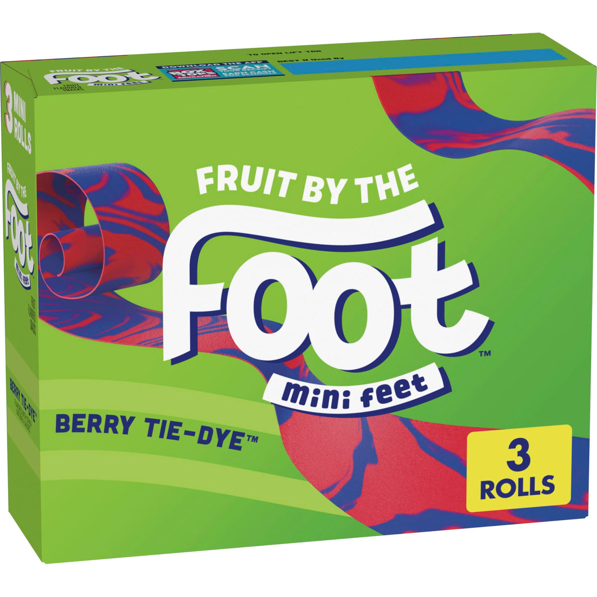 Fruit by the Foot Berry Tie-Dye Mini Feet coil for a playful, kid-friendly snack
