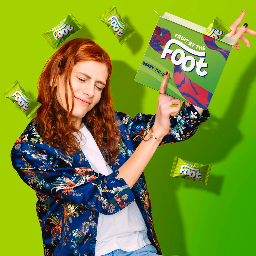 Fruit by the Foot Berry Tie-Dye packaging adds pantry-friendly snack option.