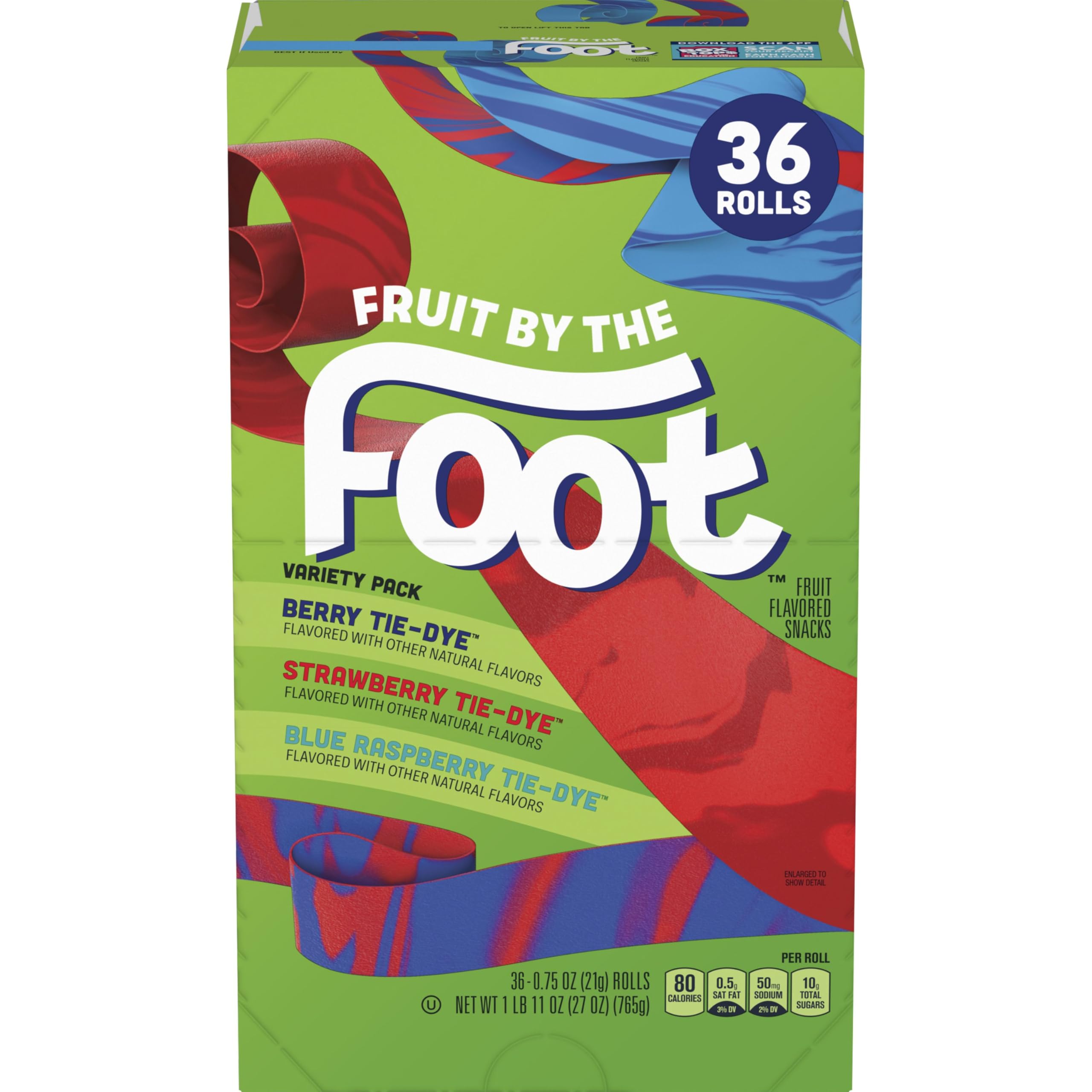 Fruit by the Foot color by the foot packaging highlights vibrant flavors without artificial additives