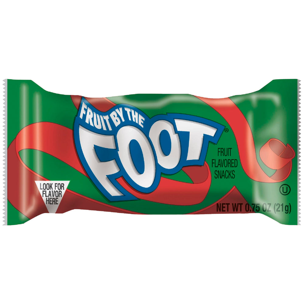 Fruit by the Foot kid-friendly snack roll shown in a colorful display promotes playful eating