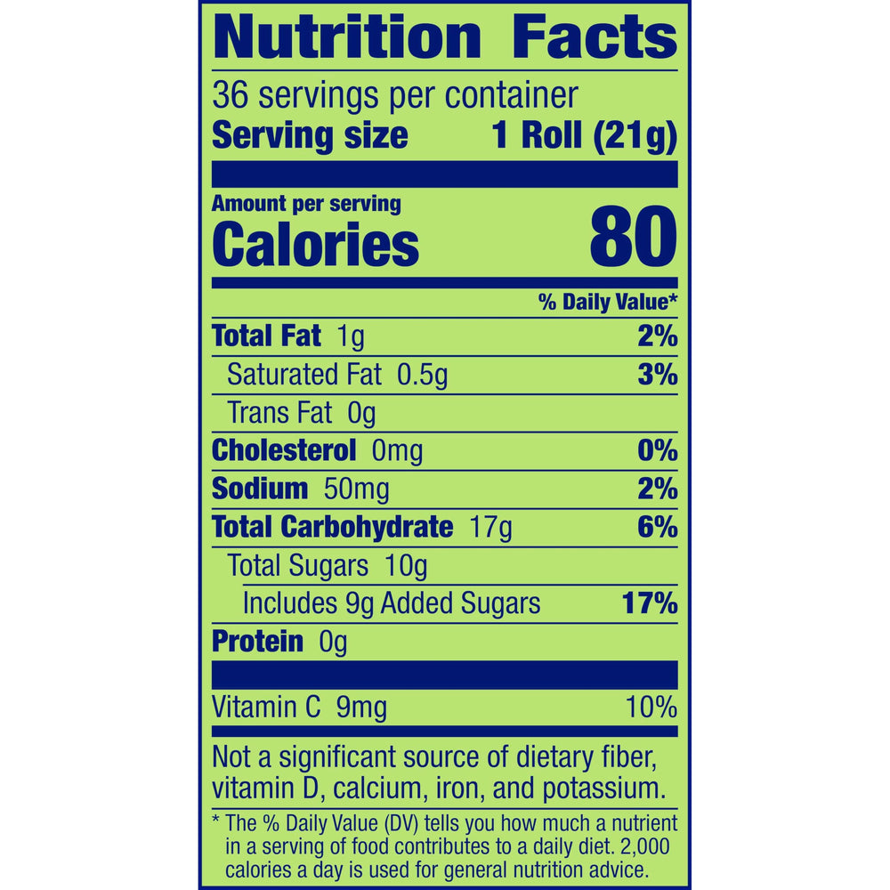 Fruit by the Foot no-artificial-flavors-preservatives label visible denotes a clean-label option