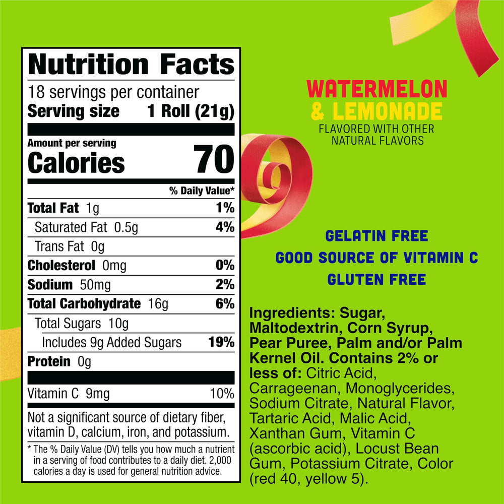 Fruit by the Foot Splitz Lemonade strip dual flavor snack for lunch boxes