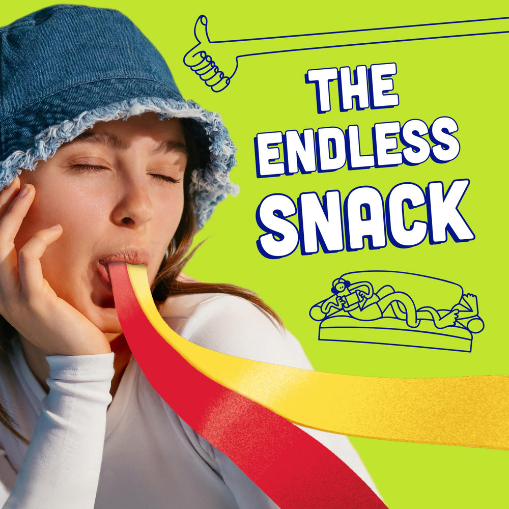 Fruit By The Foot Splitz long strip supports flexible serving at home or school.