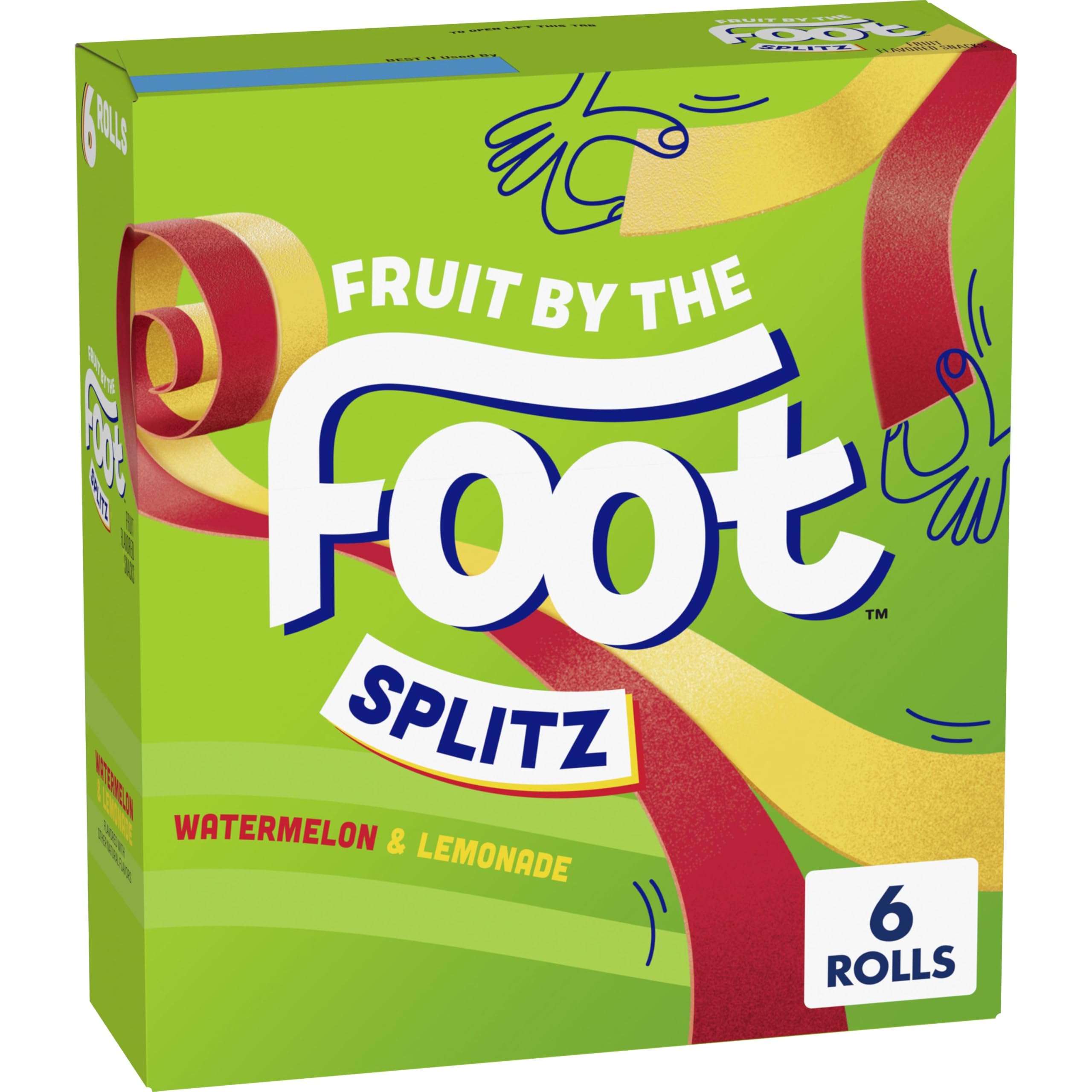 Fruit By The Foot Splitz Watermelon strip shows bright flavors great for lunchboxes.