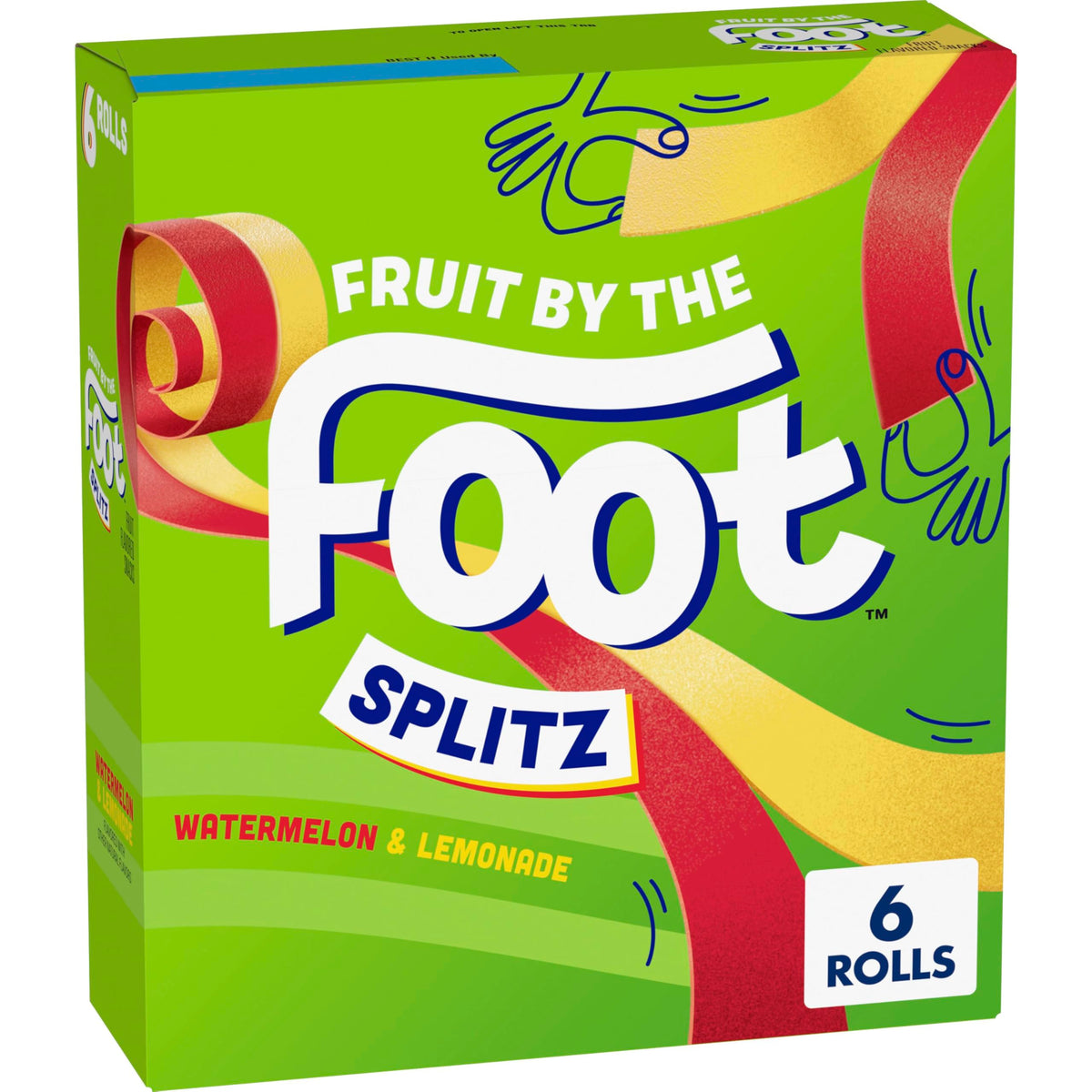 Fruit By The Foot Splitz Watermelon strip shows bright flavors great for lunchboxes.