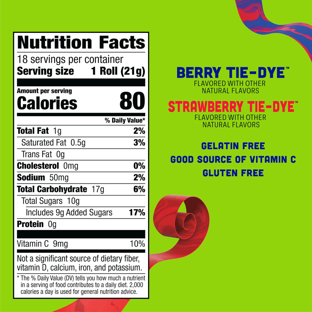Fruit by the Foot Strawberry Tie-Dye roll — tasty snack for after school.