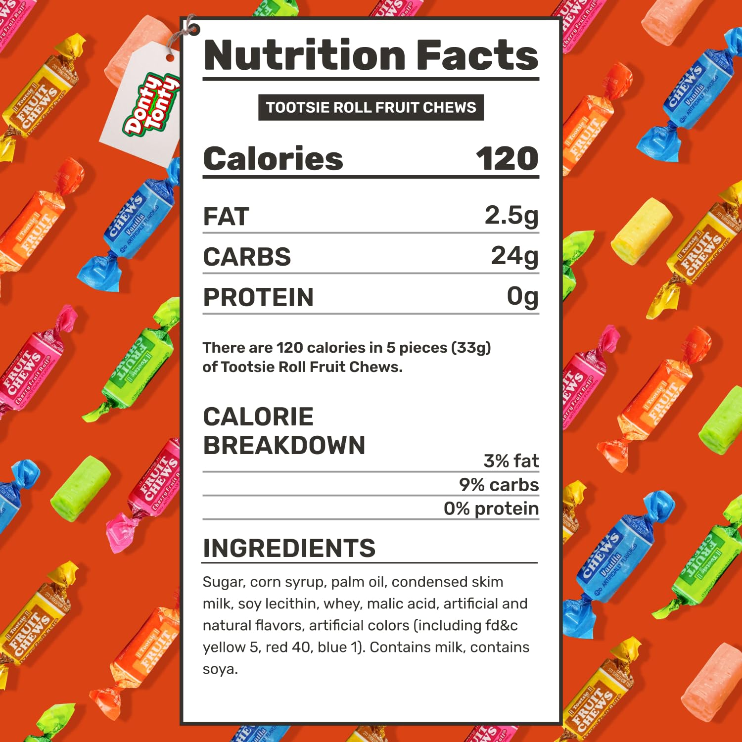 Fruit Chews Candy pieces individually wrapped for on-the-go snacking.