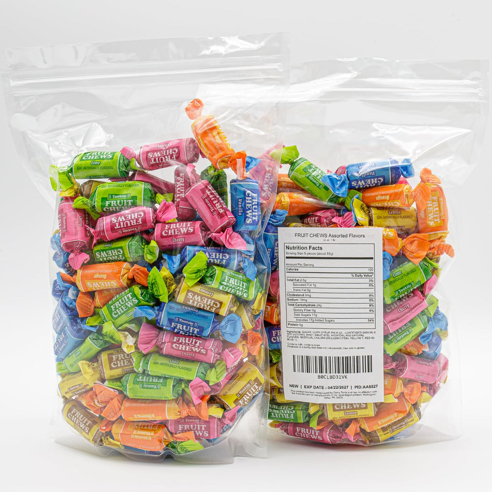 Fruit Chews Candy orange lemon lime flavors in every bite.