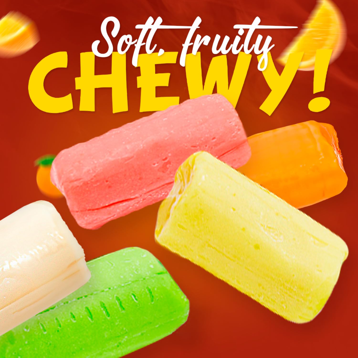 Fruit Chews Candy vanilla cherry flavors create a vibrant mix.