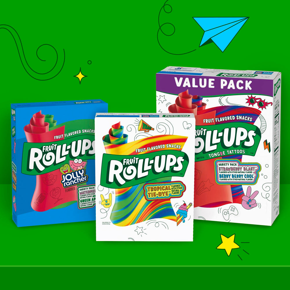 Fruit Roll-Ups gluten-free symbol signals a gluten-free treat.