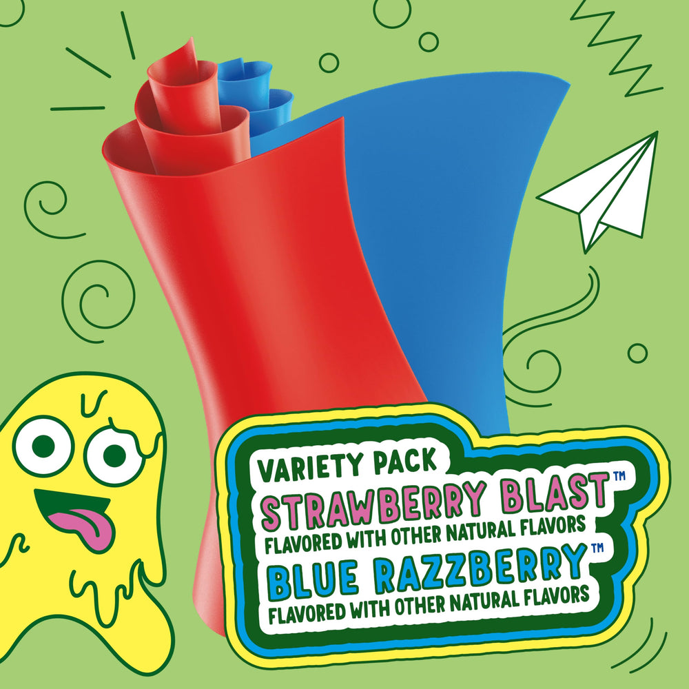 Fruit Roll-Ups on-the-go snack—portable fun for trips.