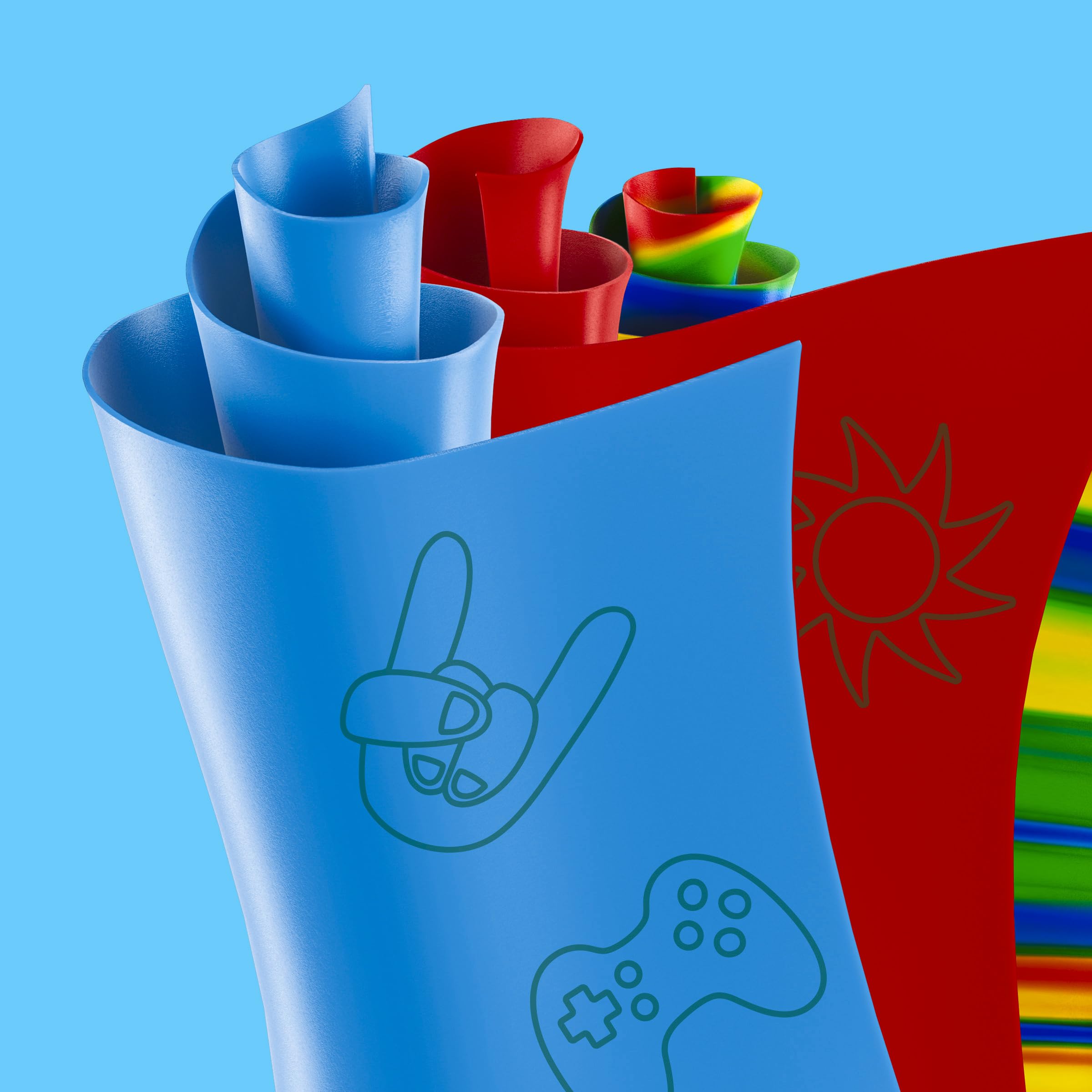 Fruit Roll-Ups Tropical Tie-Dye flavor adds fun color to meals.