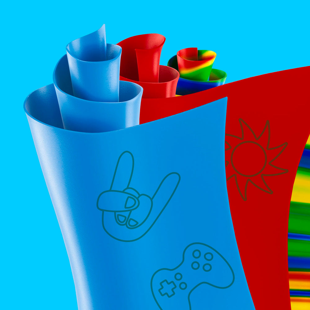 Fruit Roll-Ups Tropical Tie-Dye flavor adds fun color to meals.