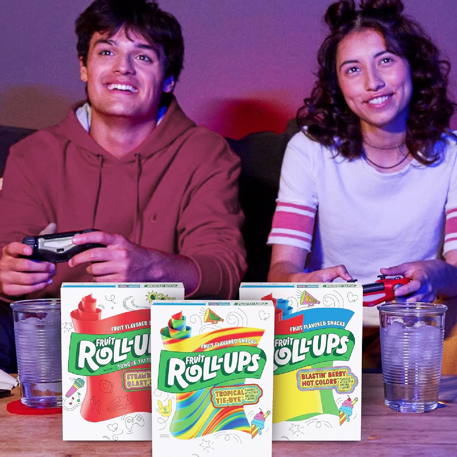 Fruit Roll-Ups unroll-play-eat scene urges joyful snacking moments