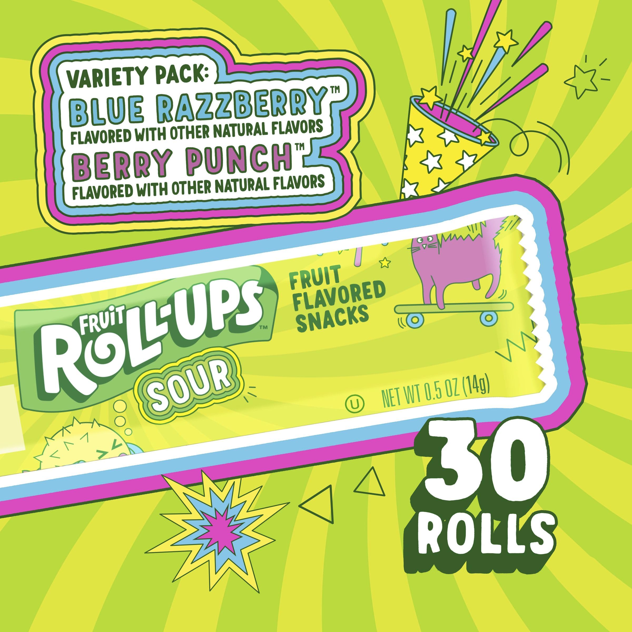 Fruit Roll-Ups Variety Pack of 30 pouches for on-the-go snacking.